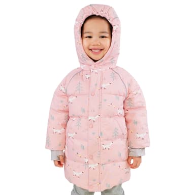 Illustration of Kids Winter Coat | Pink Forest